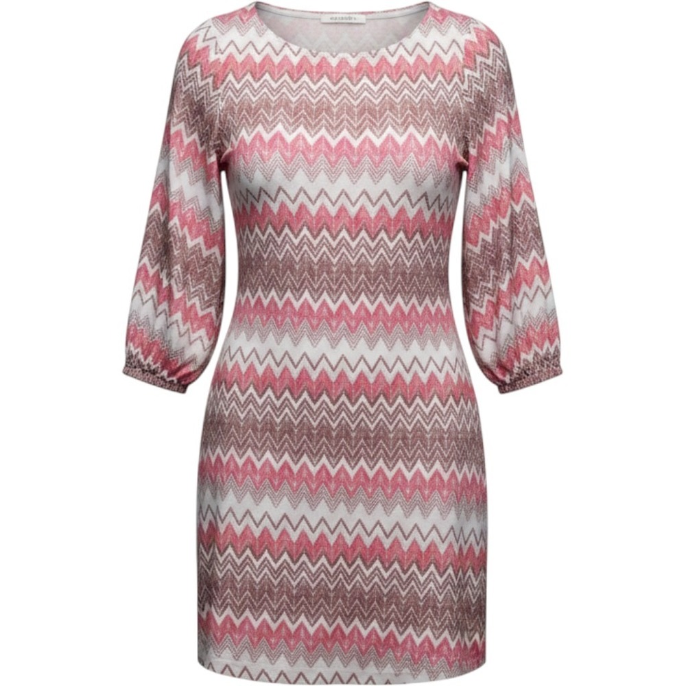 Hourglass Lilly Woman's Small Chevron Zigzag Shift Dress 3/4 Sleeve Made in USA